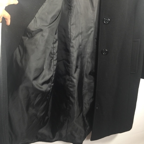 Fleet Street Wool Size Large Petite Black Pea Coat - Picture 9 of 13